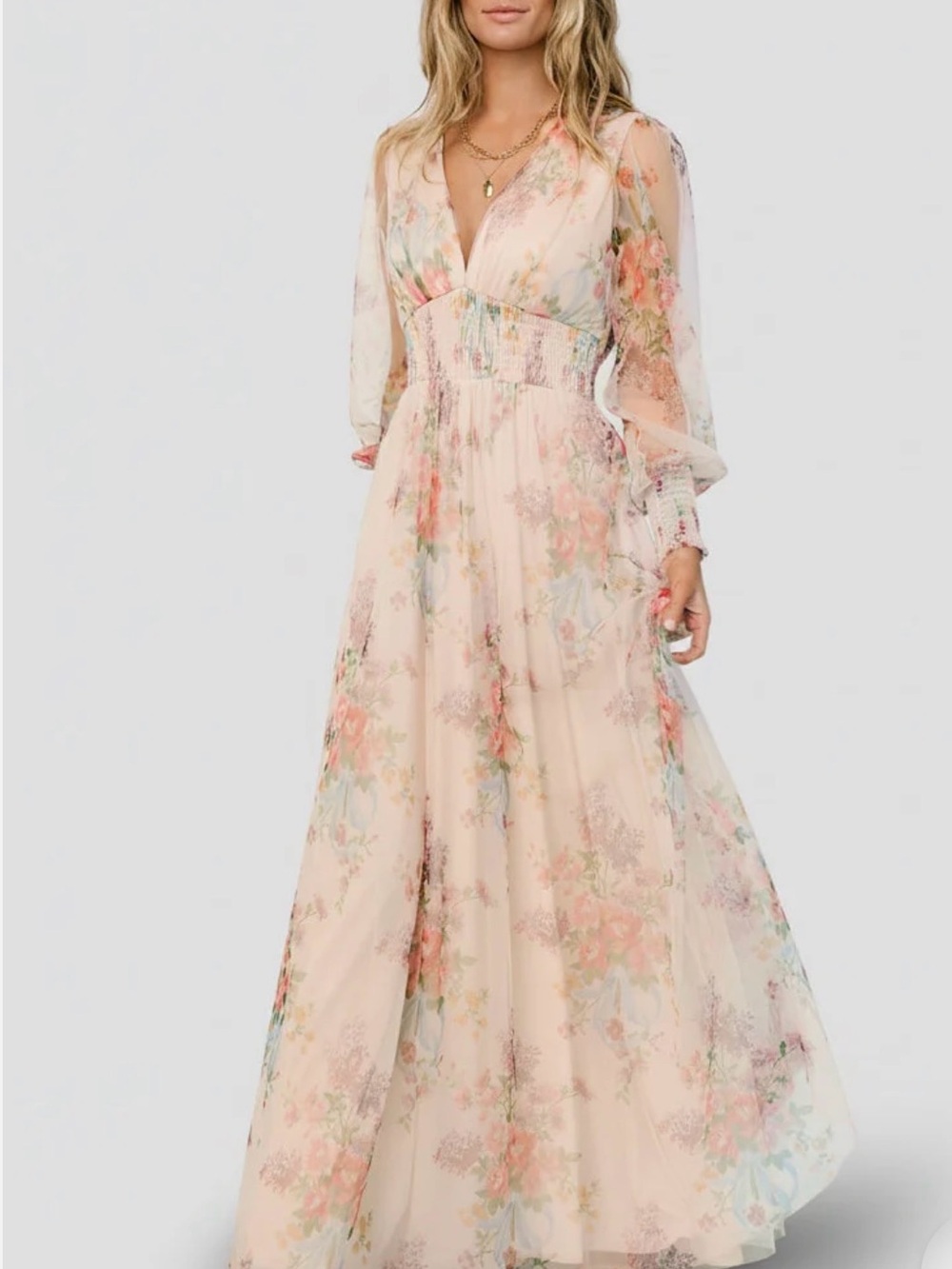 NWT Baltic Born Layla Tulle Maxi Dress Romantic Floral Size XL